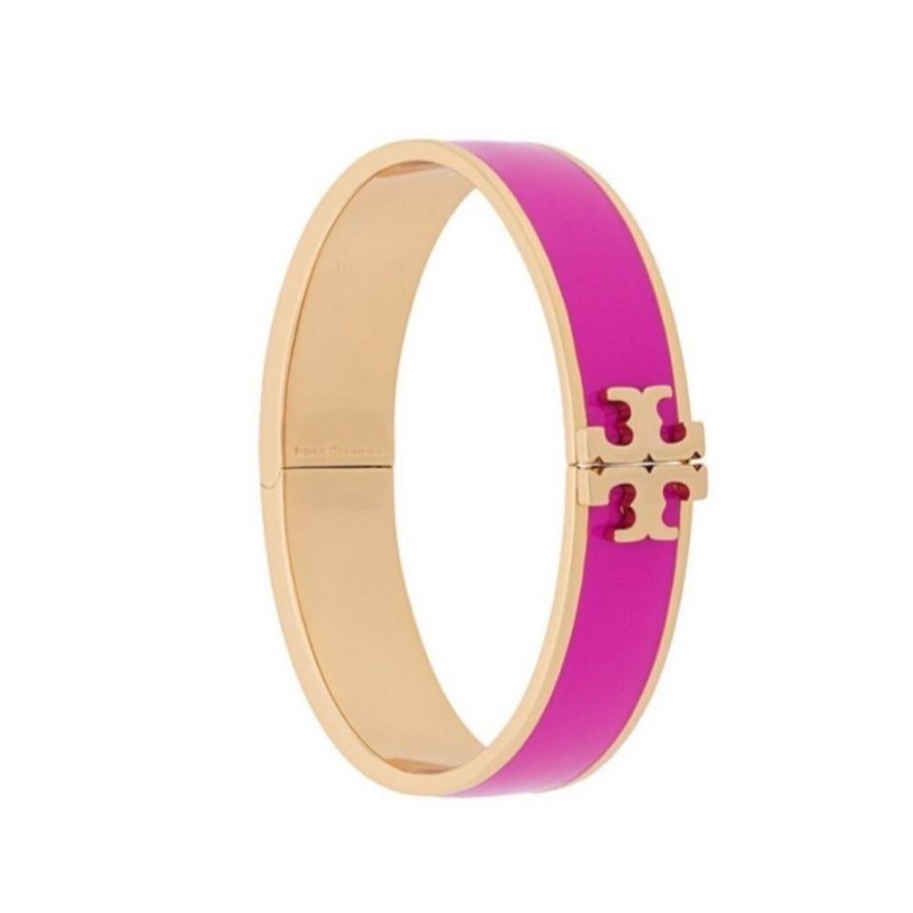 Tory Burch Pink &amp; Gold Kira Enameled Bracelet - Picture 3 of 5